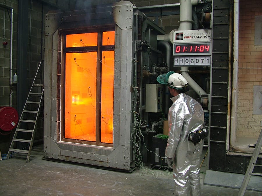 Glazing Elements fire testing